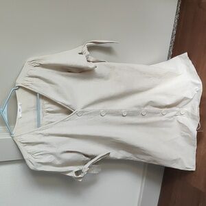 Mango casual linen button up dress US 4, beige.